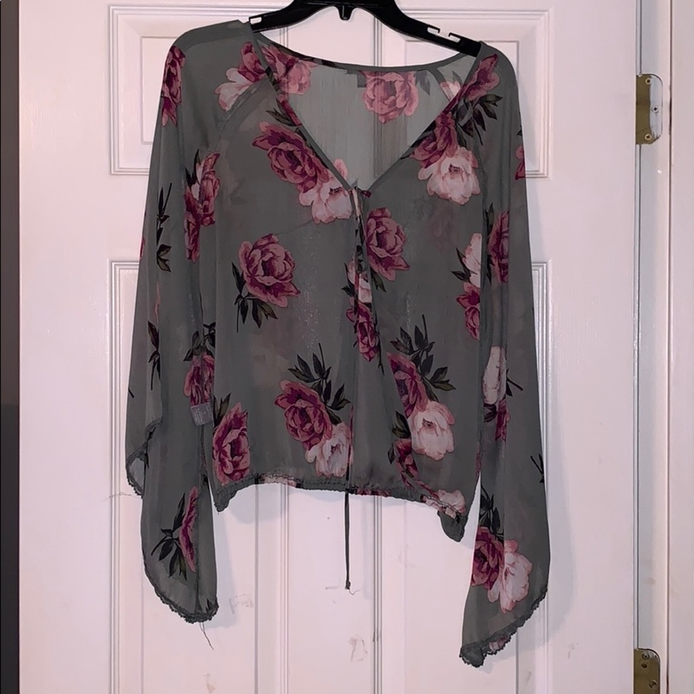 Sheer long sleeve blouse!